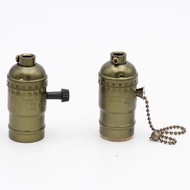 Vintage Lamp Socket E27 E26 Bulb Lamp Holder With Pull Chain Swith And Knob Switch