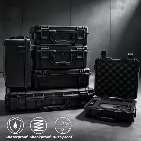 1Pc Portable Shock‑Resistant Waterproof Hardware Tool Storage Case, Hard Protective Box With Pre‑Cub