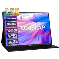 ZEUSLAP P16K 16 Inch Portable Monitor, 2.5K 144Hz 100%sRGB IPS Screen Computer Gaming Monitor for Laptop, Switch, Xbox, PS4/5, Smart Phone etc.