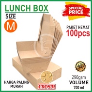 Paper Lunch Box Paper Lunch Box Kraft Food Wholesale Size M 100Pcs Newest