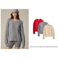 J.CREW SWEATER Knitted Shirt Long Sleeve COTTON CABLE-KNIT CREWNECK (B0501)