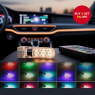 T10 5050 Car LED Bulb RGB Multicolour 6 SMD Waterproof with Remote Control