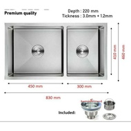 Stainless Steel Nano Kitchen Sink, Handmade Sink