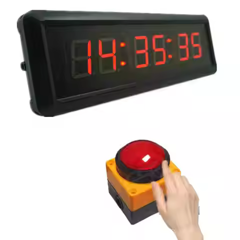 1.5 Inch 29cm Button Led Countdown Clock Stopwatch Sports Timer, With Buzzer Line Button Reset Game 