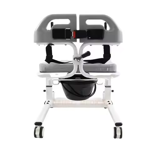 Hot SalesDisabled Care Height Adjustable Patient Lifter Toilet Hoist Moving Machine Transfer Wheelch