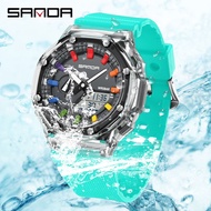 SANDA Digital LED Watch Men Military Army Sport Chronograph Quartz Wristwatch 50m Waterproof Male Electronic Clock 3341