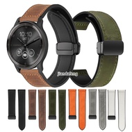 D Buckle Magnetic Folding Clasp Band Leather Silicone Sports Strap For Garmin Vivomove 3 Style Luxe HR Trend Sport Approach S12 S40 S42