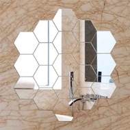 Hexagon Shatterproof Wall Mirror Sticker Tempered Glass Hexagonal Mirror