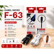 Super Fast Data Cable FLECO F-63 6A Led 100W USB To MICRO Type-C Fast Charging Cable F63 Nylon