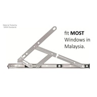 1 Pair 4 Bar Hinge (Side Hung) Stainless Steel 304 Friction Stay Window Hinge Round Groove WireMax