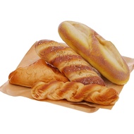 Woration 4pcs Artificial French Bread Set Fake Loaf Simulation Baguette Faux Pastries Food Model Dis