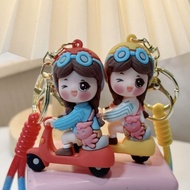 【Hi百货专卖店yeuqihao881.my】 创意电动车钥匙扣女可爱情侣钥匙链挂件车钥匙书包挂饰卡通小礼 【0826p8D752oNU】