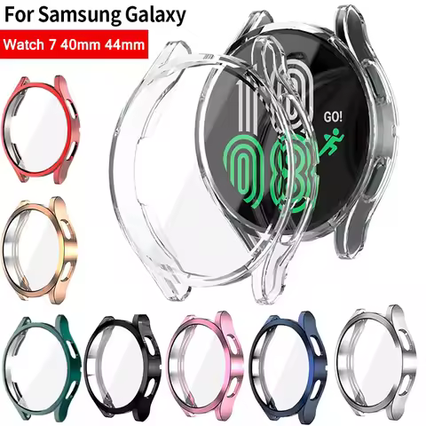 Case For Samsung Galaxy Watch 7 40mm 44mm Screen Protector Electroplated TPU Full Coverage Protectiv