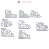 RUSSIK 8Pcs Flowers Die Cuts, Flowers Corner Corner Die Cuts, Embossing Template Butterfly Silver La