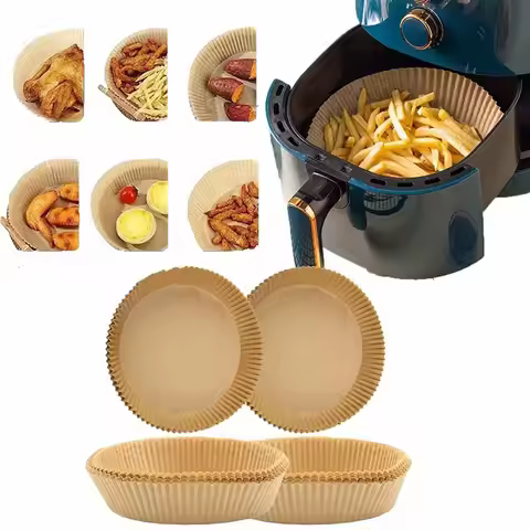 20-100Pcs Air Fryer Disposable Paper Liner Non-Stick Oil-proof Parchment Mat for Cooking Microwave O