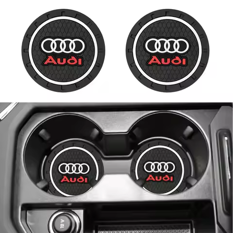 1pc/2pcs Car Slot Non-Slip Silicone Water Cup Mats for Audi Sline Quattro A4 TT A6 A3 A8 Q3 Q8 Q5 Q7