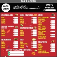 STICKER STALL MENU BURGER WITH PICTURES AND BLANKS