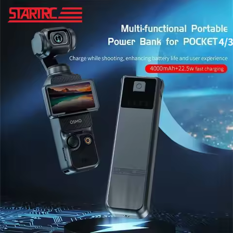 4000Mha Battery Handle for DJI OSMO Pocket 4 3 Camera Portable Grip Charger Mobile Powerbank Fast Ch
