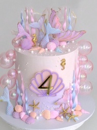 12 Piezas Toppers De Pastelitos Diseñados Con Confetis De Color Rosa/transparente/multicolor Para Deseos De Cumpleaños