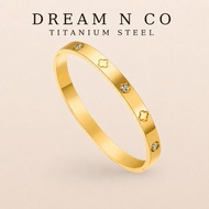 (13-21cm)GT136 Titanium Bangle Gelang Rantai Tangan Gift Wedding Jewellery Gold Silver Bracelets wan