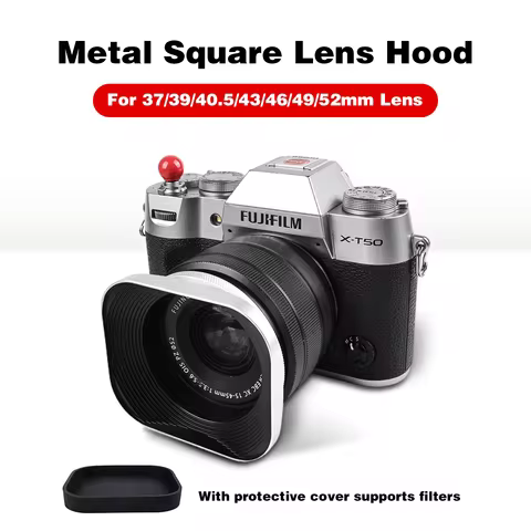 Silver Metal Lens Hood Screw-in 37mm 39mm 40.5mm 43mm 46mm 49mm 52mm For Fujifilm Sony Olympus Panas