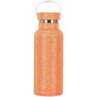 Rhinestone Sparkling Water Bottle, 17oz Sparkling Glass, Diamond Water Bottle with Handle and Lid, G
