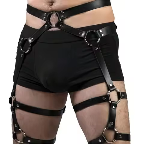 Clubwear Costume Bondage Body Belts Clubwear Nightwear Glossy Gothic Interest Buckles Leather Thigh 