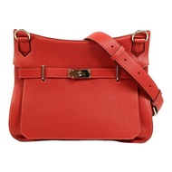HERMES Togo皮革Jypsiere 34肩背袋Rouge Casaque