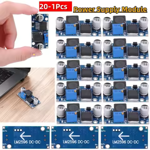 20-1Pcs LM2596 DC-DC Step-down Power Supply Module 3A Adjustable Step-down Module Voltage Regulator 