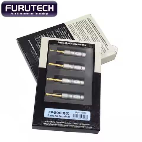 HiFi Furutech FP-200B(G) Speaker Cable Rhodium Plated Banana Plug Connector Original box made in Jap