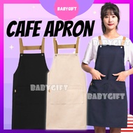Apron Kitchen Apron Waterproof Large Pocket Oilproof Dirstproof Kitchen Tools PU Cafe Shop Word Apro