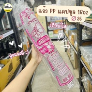 ยกลัง 500 ใบ แก้ว PP 16oz ปาก 95 ทรงแคปซูลเรียบใส