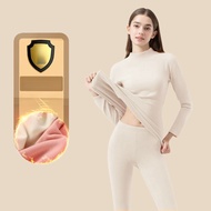 heattech woman thermal wear winter suit woman Mid-high Collar Thermal Underwear Women Thickened Flee