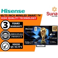 (Free Delivery Kedah,Penang & Perlis)Hisense 65"/75" 4K AI RGB QD-MINILED UHD Smart TV 65U7S 75U7S