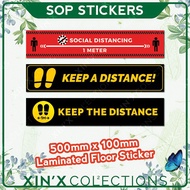 SOP MCO Poster Sticker SAFE DISTANCE jarak selamat COVID 19 FLOOR STICKER 安全距离贴纸