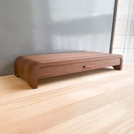 【台灣製造】小清新螢幕架- 弧面抽屜款 - 胡桃木∣尺寸可訂製