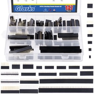 Glarks 147Pcs 2.54mm Pitch Double/Single Row Female Header Kit Long and Short Needle Stacking Female