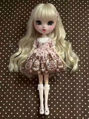 Blyth Dress Ob24 Cartoon Dress Pullip Lovely Dress 1/6Doll Outfit (Fit Azone, OB22, Licca,Lati, ICY,