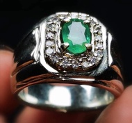 Natural Cincin Permata Emerald Beryl Zambrud Colombia Minor Asli