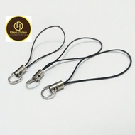 Black 2-string phone bag, university keychain