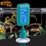 Ptsygantl Mini Digital Reptile Thermometer 360 Degree Rotating Luminous Suction Cup Hygrometer For Lizards Snakes Spiders
