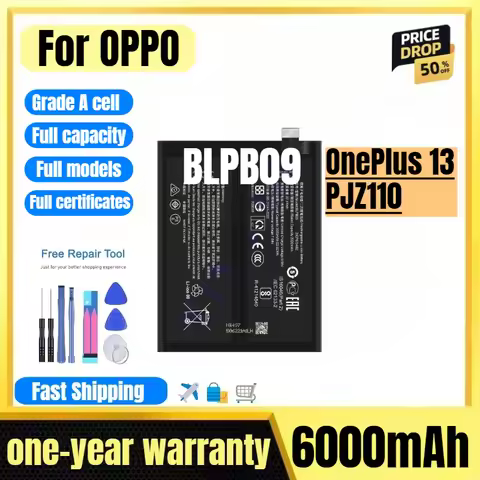 BLPB09 for OPPO OnePlus 13/PJZ110 Mobile Phone Battery High Quality High Capacity Replacement Bateri
