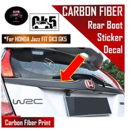 🔥SG SELLER🔥Honda Jazz Fit GK3 GK5 Rear Boot Trunk Door Carbon Fiber Sticker Deco Decal Accessories