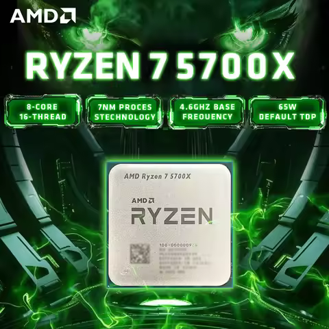 AMD Ryzen 7 5700X 65W 8-Core Desktop Processor (AM4, 3.4GHz Base, up to 4.6GHz, 32MB Cache, DDR4) - 
