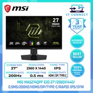 MSI MAG274QPF E20 Monitor 27" 2K QHD 2560X1440 0.5MS 200HZ HDMI DP TYPE-C RAPID IPS Freesync 3YW