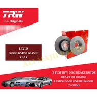 (2 pcs) TRW Disc Brake Rotor Rear for DF6063 Lexus GS300 GS430 GS450H GRX191 (310mm)