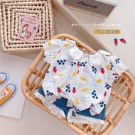 S.boutique AM32 STRAWBERY MOTIF SET DENIM TROUSERS EST 2-5 years