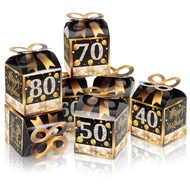 30pcs Black Birthday Party Gift Boxes, Including 15th, 40th, 50th, 60th, 70th And 80th Anniversary C