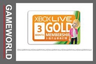 【缺貨】微軟 XBOX360 3個月 三個月 金會員 ＊ 包含X360 體感嘉年華 ＊恕不提供紙卡(卡片)  (XBO