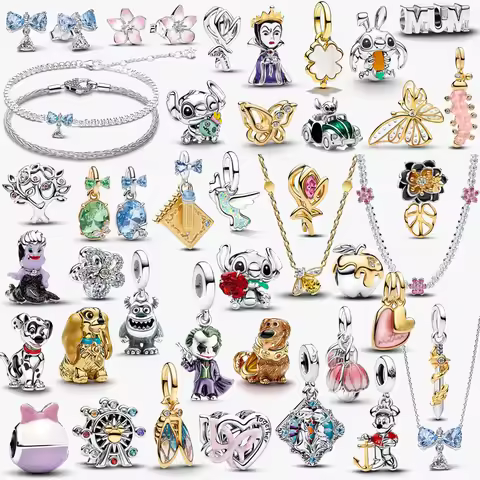 2026 New 925 Silver Color Apple Snail Rabbit Butterfly Beads Cicada Bee Specimen Card Pendant DIY Ex